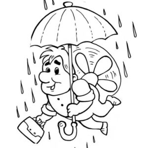 Карлсон летит под дождем