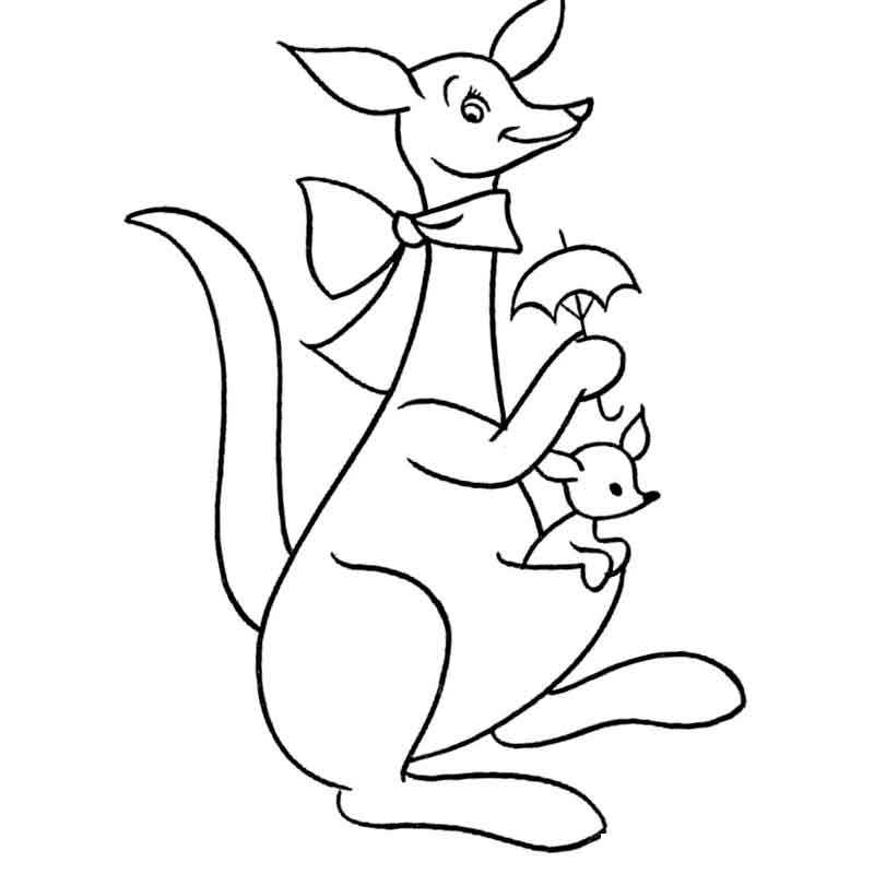 кенгуру с бантом и малышом