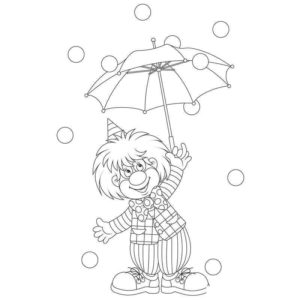Клоун под зонтиком