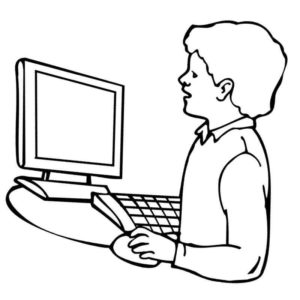 компьютер и мальчик