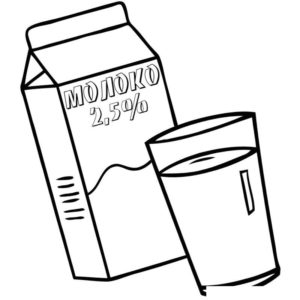 коробка и стакан молока