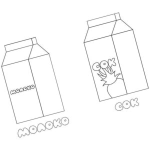 коробка молока и коробка сока