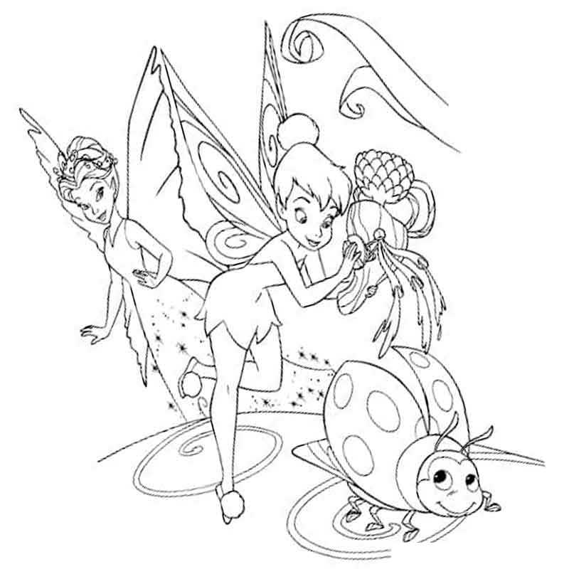 Раскраска королевы Клэрион и феи Динь Динь