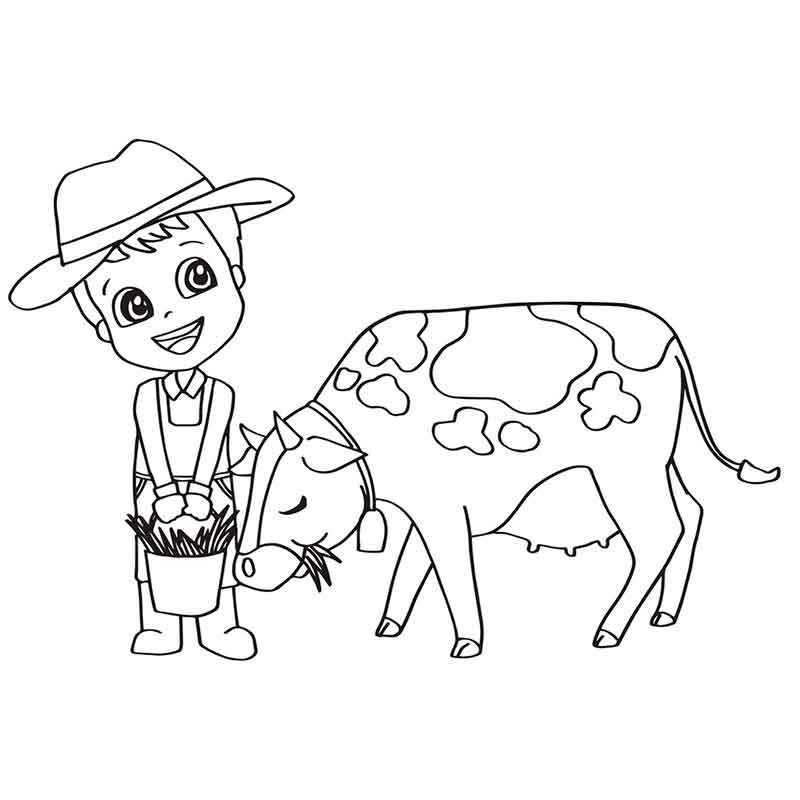 Корова и мальчик