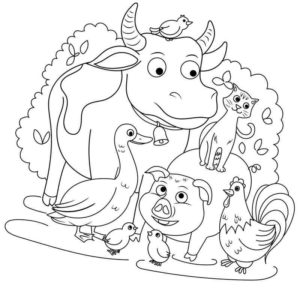 Корова с друзьями