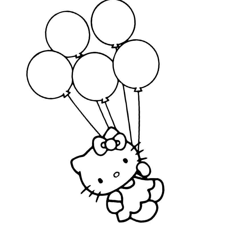 кошка на воздушных шарах