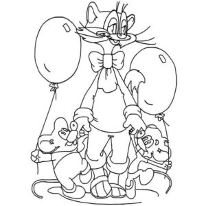 кот Леопольд и мышки с воздушными шарами