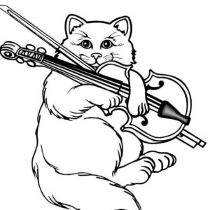 кот со скрипкой