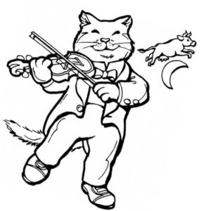 кот во фраке играет на музыкальном инструменте