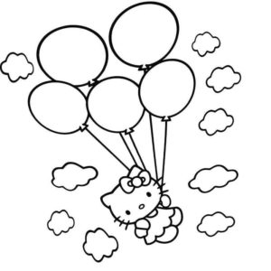 котик полетел на воздушных шарах