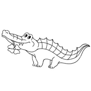 крокодил с цветочком