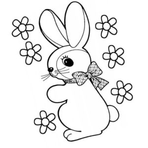 кролик и цветочки