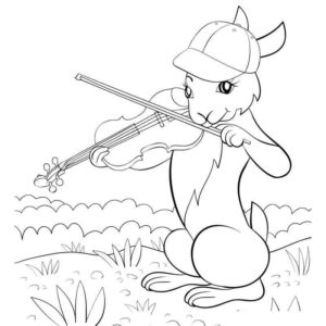 Кролик играет на скрипке