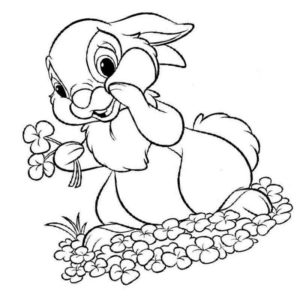 кролик с цветочками