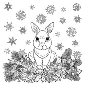 Кролик со снежинками