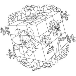 кубик рубик с цветочками