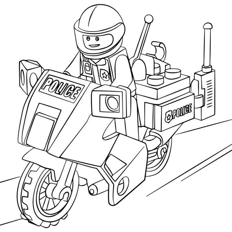 Лего полицейский на мотоцикле