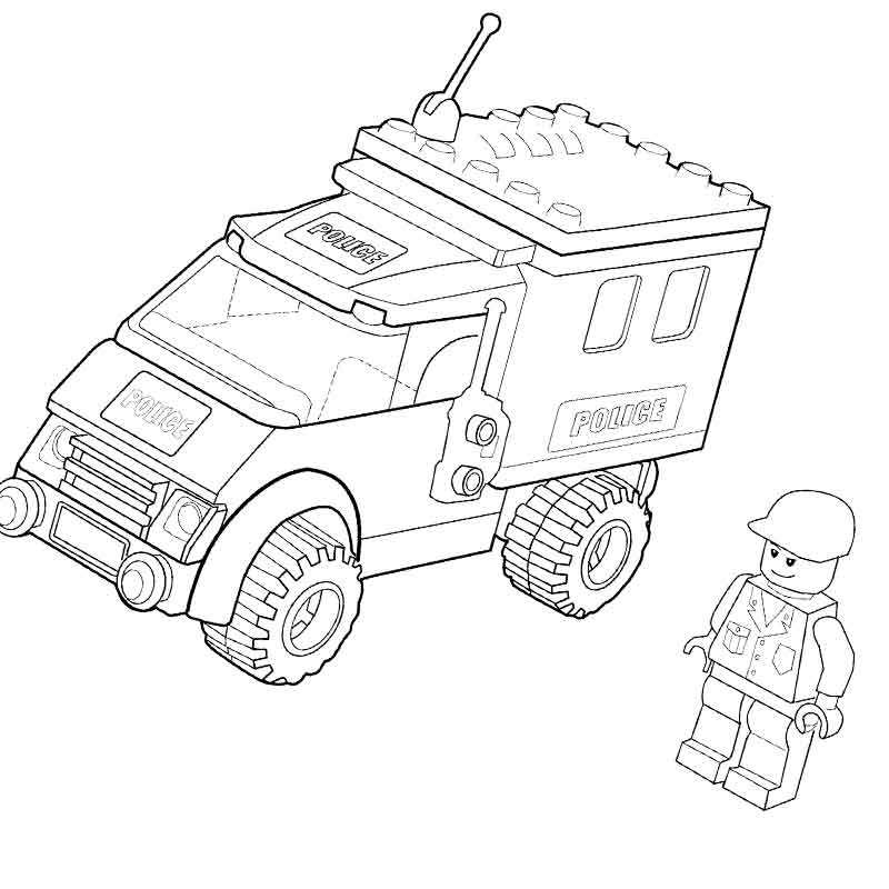 Раскраска Лего Полицейский
