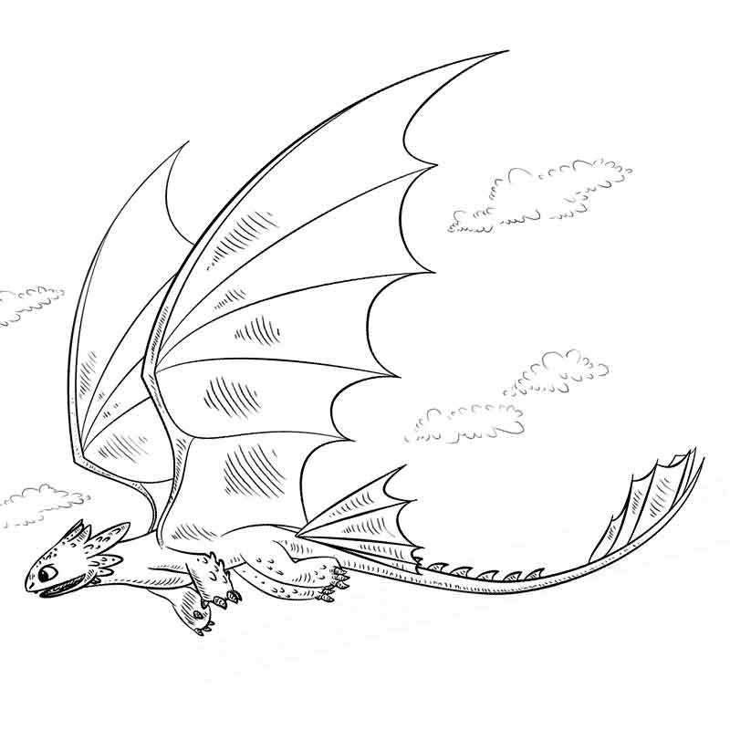 летящий дракон Беззубик