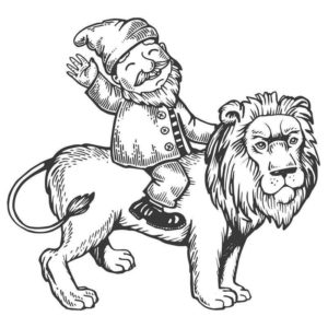 Лев с гномом