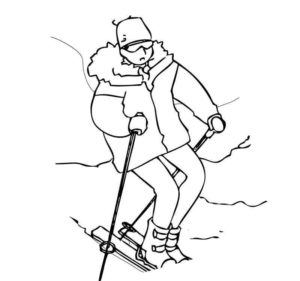 лыжник катается