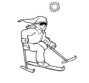 лыжник под солнцем