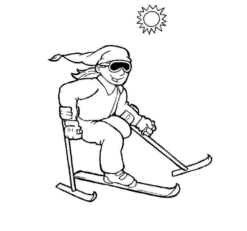 лыжник под солнцем