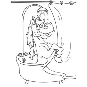 Лошадь в ванной