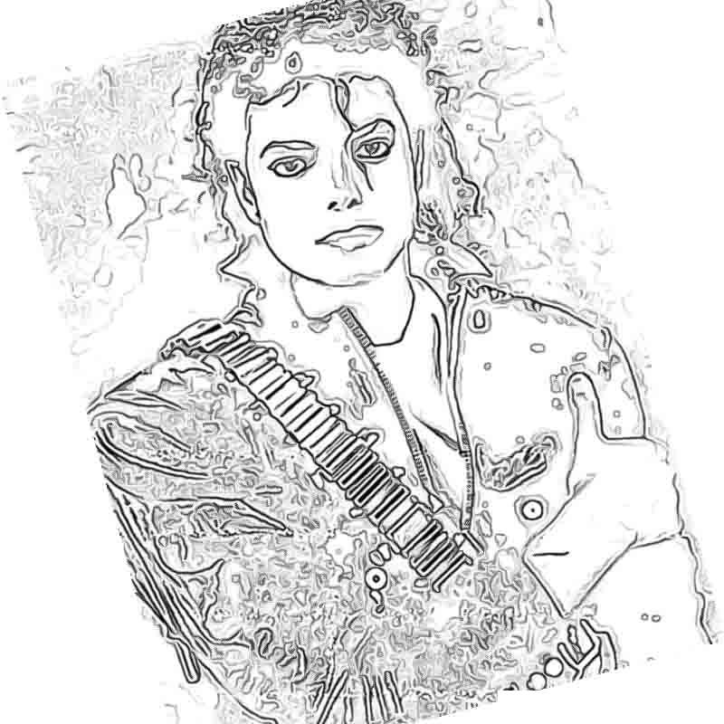 Раскраска Майкл Джексон, бросающая вызов гравитации