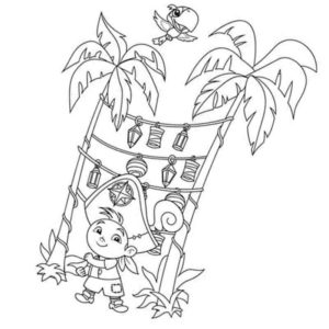 маленький пират нарядил пальмы