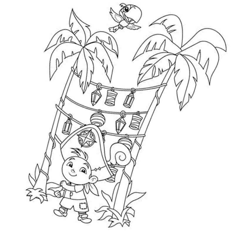 маленький пират нарядил пальмы