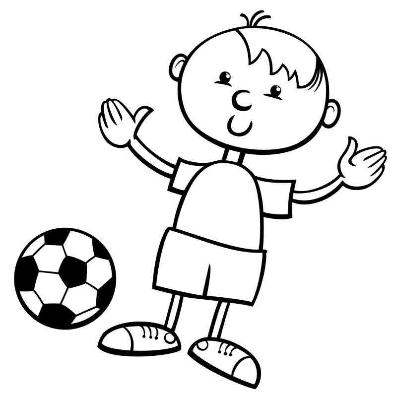 Мальчик и футбольный мяч