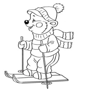 медвежонок на лыжах зимние забавы