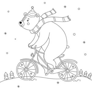 Медвежонок на велосипеде