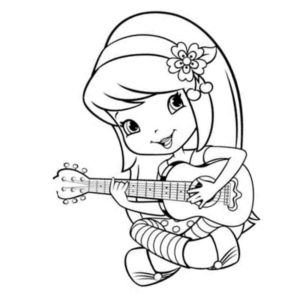 милая девочка с музыкальным инструментом