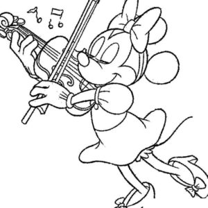 Мини Маус играет на скрипке