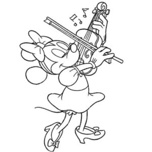 Минни Маус играет на скрипке