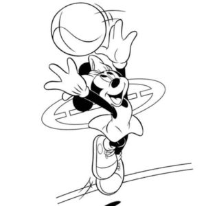 Минни Маус играет в баскетбол