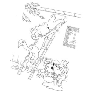 мыши и кот Леопольд белят дом