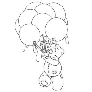 мишка Тедди летит на воздушных шарах