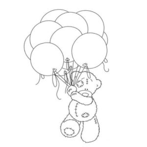 мишка тедди с воздушными шарами