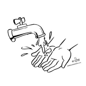 мытье рук водой из под крана
