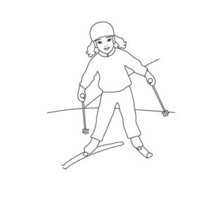 молодая девушка лыжник