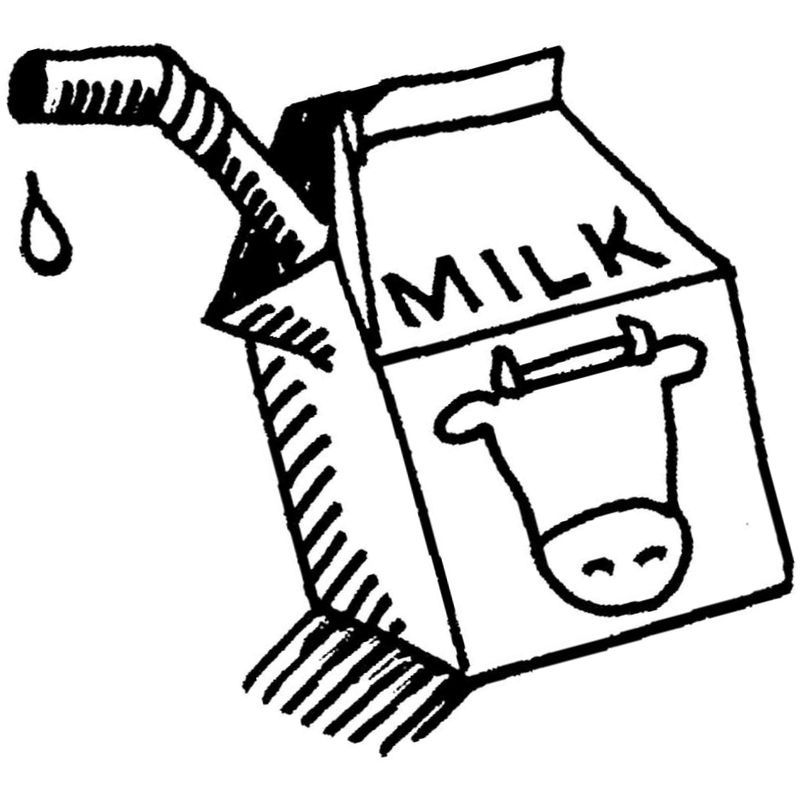 молоко с трубочкой