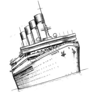 мощный корабль Титаник