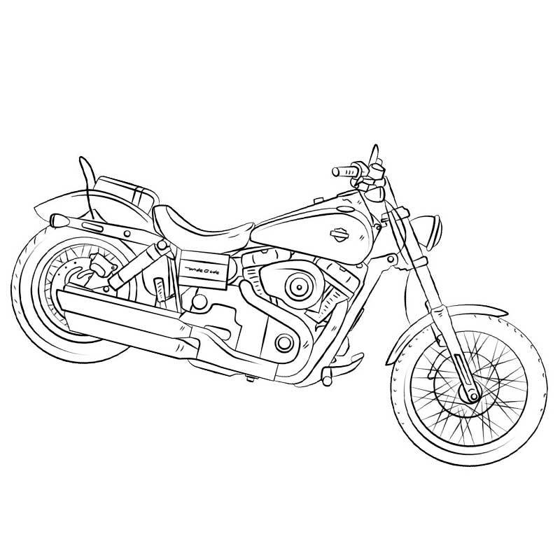 Раскраска Байкерский мотоцикл | Раскраски мотоциклы