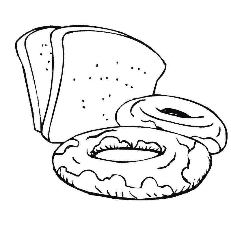 мучная еда хлеб и пончик