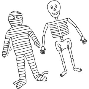 мумия и скелет