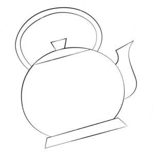 округленный чайник с ручкой