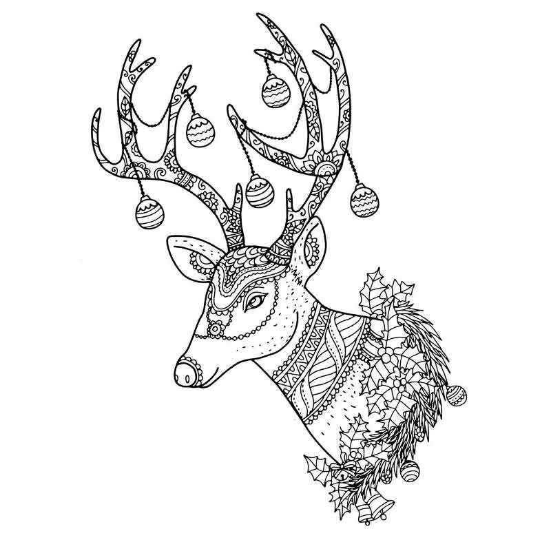 Рождественский олень – Раскраски высшего качества бесплатно